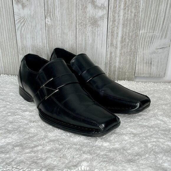 Bruno Marc Giorgio-3 Black Buckle Strap Dress Loafers Size 9.5 - Picture 2 of 11